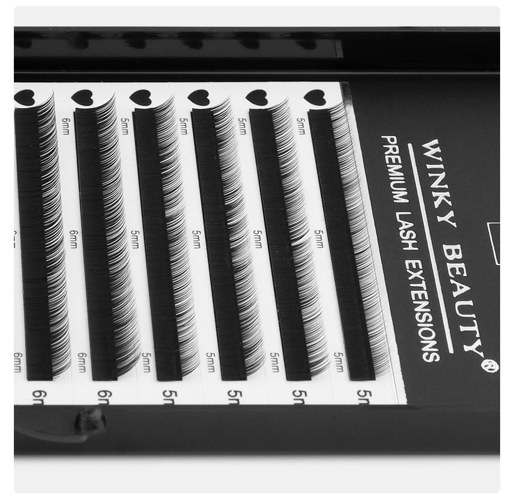 winky beauty Mink Individual Bottom Eyelash Extension B/C Curl 5-7Mix Professional Under Lash Make up Natural False Lashes