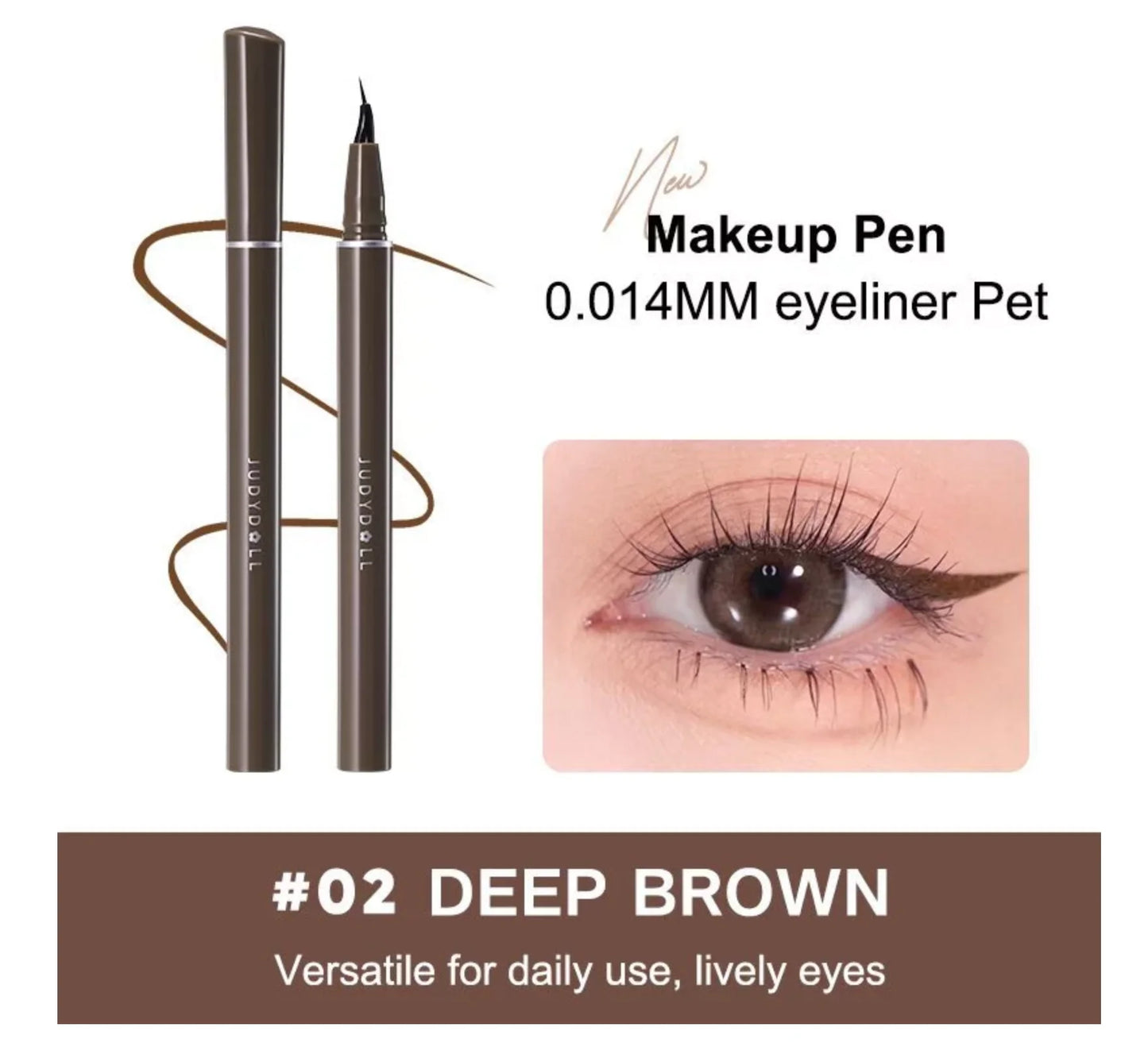 Judydoll New Black Liquid Eyeliner Pencil Waterproof 24 Hours Long Lasting Eye Makeup Smooth Superfine Eye Liner Pen