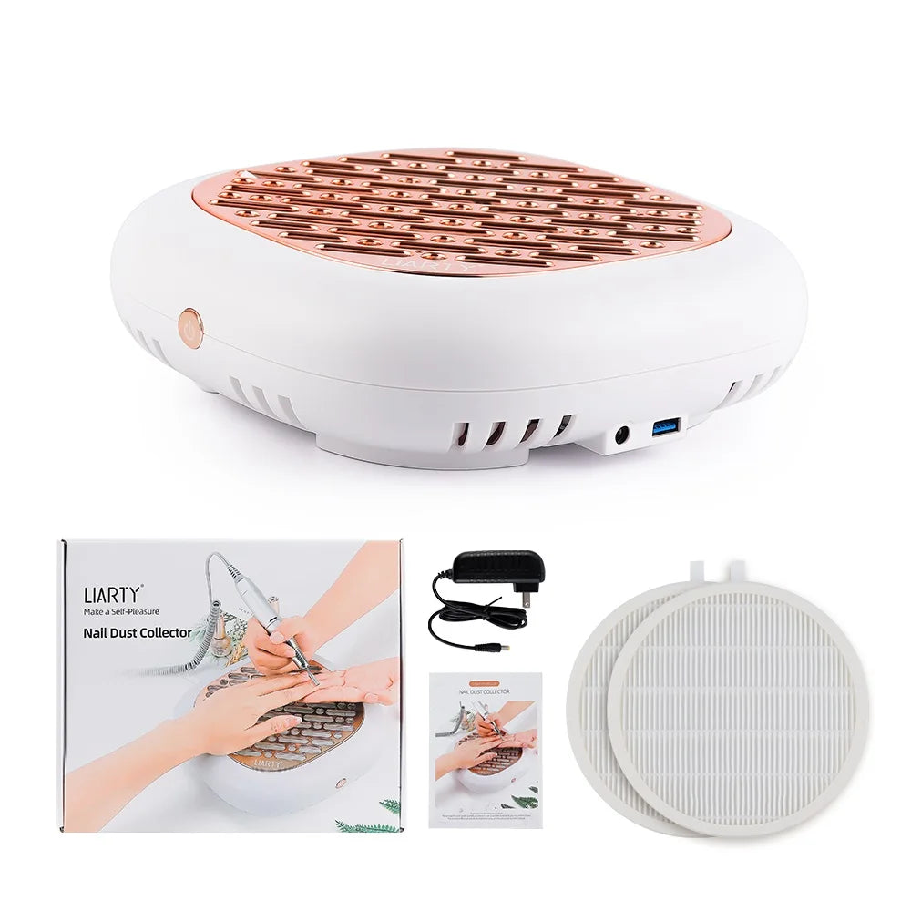 130W Powerful Brushless Nail Dust Collector Super Suction Nail Dust Extractor Nail Art Manicure Fan Vacuum Cleaner With 2 Filter