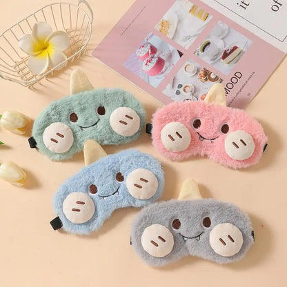 Cute Cartoon Plush Sleep Eye Mask Light Blocking Sleeping Eye Cover Protective Eye Mask Comfortable Soft