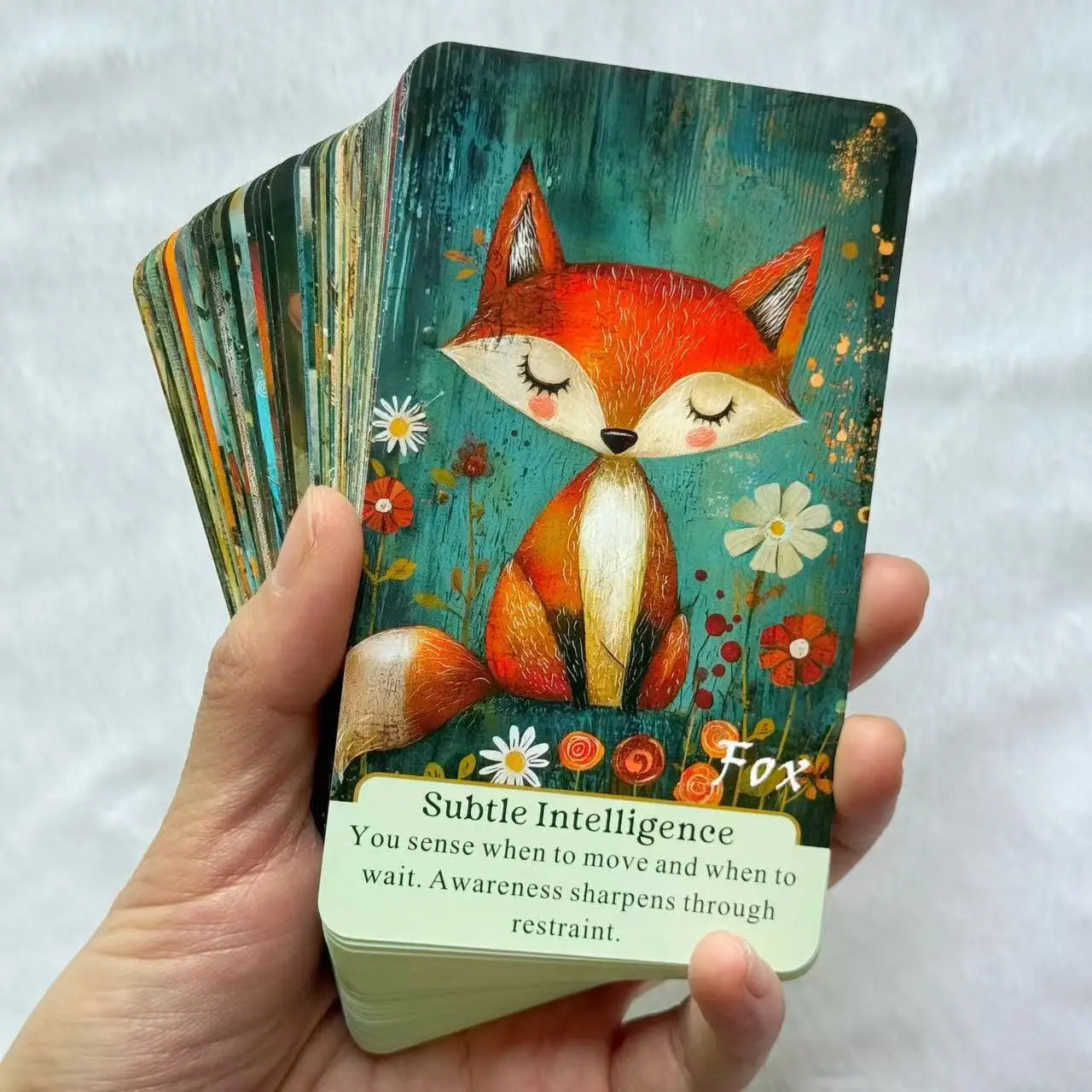 Animal Themed Oracle Card Deck, Quiet Companions Oracle Deck, 54 Cards, Personal Reading, Card Games, 12*7cm, 14+