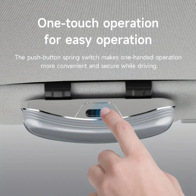 Car Sun Visor Glasses Storage Box One-Hand Operation Anti-Scratch Sunglasses Holder Eyeglass Case Sun Visor Car Lenses Holder