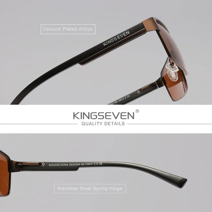 KINGSEVEN Men Polarized Sunglasses Driving UV400 Anti-Glare High Quality Glasses Male Causal Rectangle Fashion Outdoor Eyewear