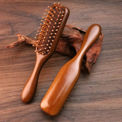 1Pcs Golden Silk Sandalwood Narrow Air Bag Comb Care Scalp Comb Gua Sha Meridian Dredging Hairdressing Tool