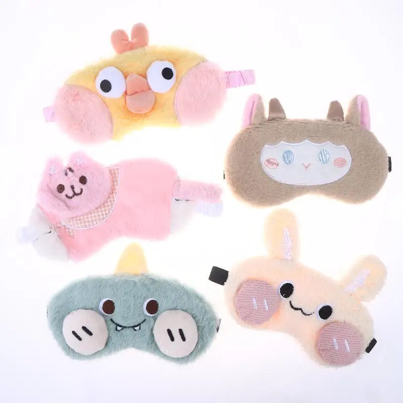 Cute Cartoon Plush Sleep Eye Mask Light Blocking Sleeping Eye Cover Protective Eye Mask Comfortable Soft