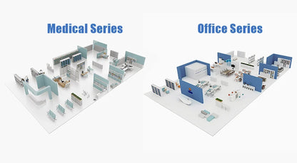 Modern office cabinet; all-steel filing cabinet with double glass doors; ideal for document storage in a home office