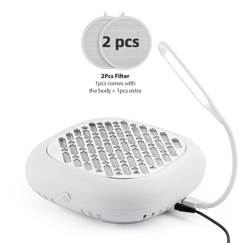 130W Powerful Brushless Nail Dust Collector Super Suction Nail Dust Extractor Nail Art Manicure Fan Vacuum Cleaner With 2 Filter