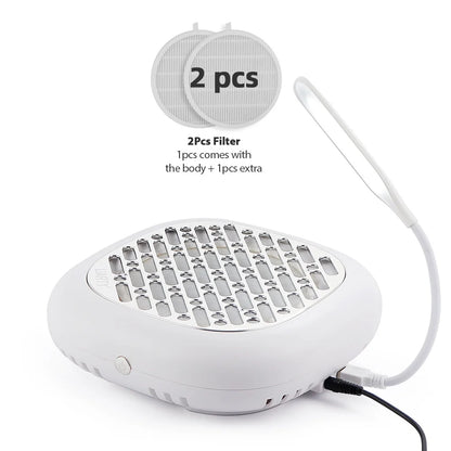 130W Powerful Brushless Nail Dust Collector Super Suction Nail Dust Extractor Nail Art Manicure Fan Vacuum Cleaner With 2 Filter