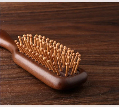 1Pcs Golden Silk Sandalwood Narrow Air Bag Comb Care Scalp Comb Gua Sha Meridian Dredging Hairdressing Tool