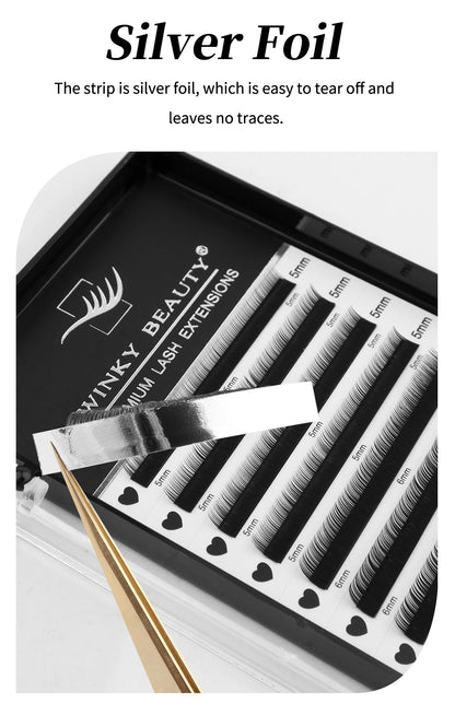 winky beauty Mink Individual Bottom Eyelash Extension B/C Curl 5-7Mix Professional Under Lash Make up Natural False Lashes
