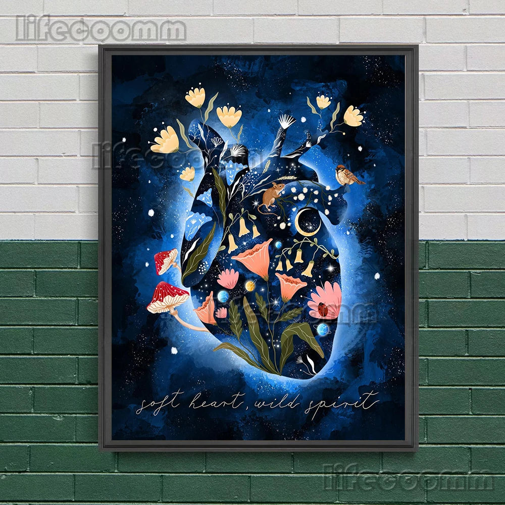 Wicca Witch,Goddess,Beetle,Bee,Wall Art Canvas Painting Mysterious Witchcraft Element Art Poster And Print Home Decor Unframed