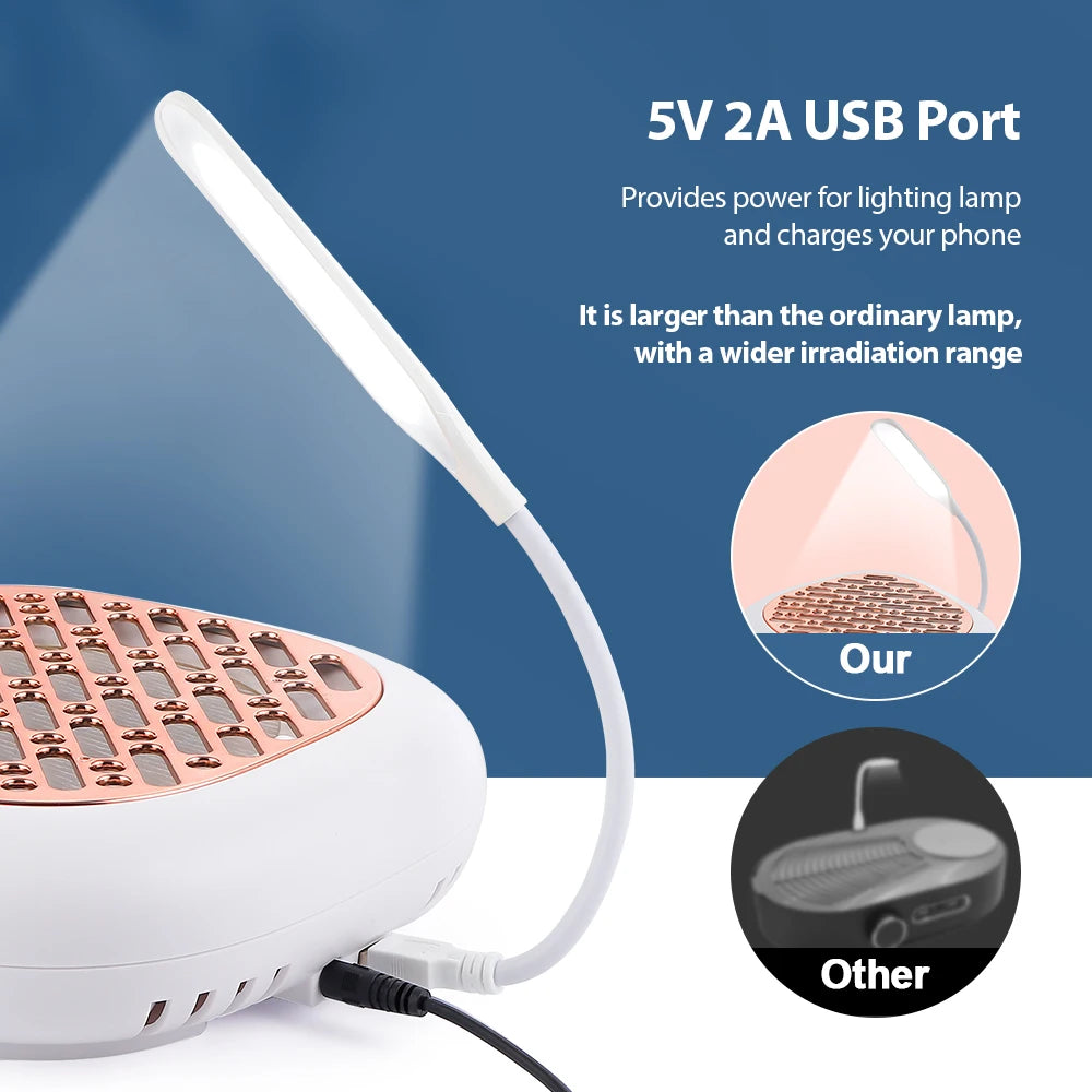 130W Powerful Brushless Nail Dust Collector Super Suction Nail Dust Extractor Nail Art Manicure Fan Vacuum Cleaner With 2 Filter