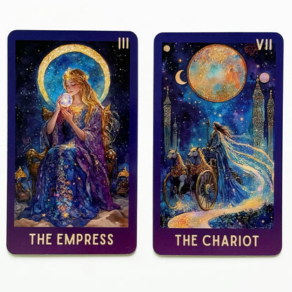 Celestial Tarot Deck, 78 English Tarot Cards with Guidebook, Beginner To Experienced, Wisdom of Traditional Tarot, 12x7cm