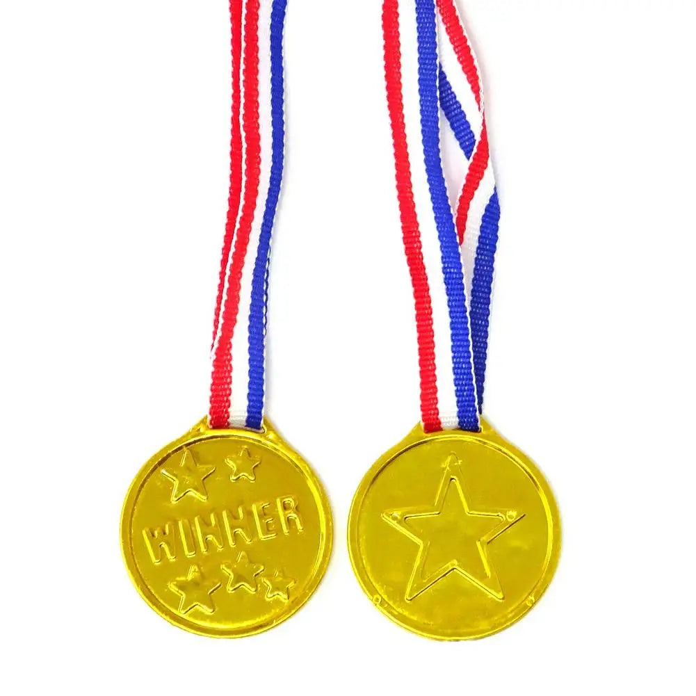 10/20pcs Plastic Gouden Winner Award Medailles Kinderen Verjaardagsfeest Favorieten Sportspel Prijs Speelgoed Voetbal Voetbalfee