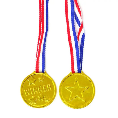 10/20pcs Plastic Gouden Winner Award Medailles Kinderen Verjaardagsfeest Favorieten Sportspel Prijs Speelgoed Voetbal Voetbalfee