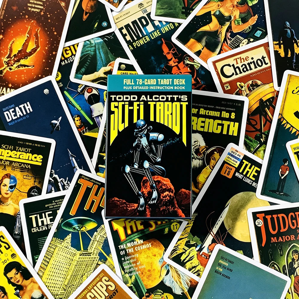 Todd Alcott's Sci-Fi Tarot Cards A 78 Science-Fiction-themed Tarot Deck English Versions Divination Deck Board Playing Game