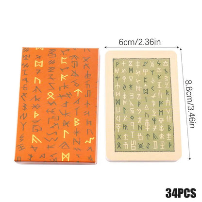 Rune Oracle Deck English Glyphs Oracle Card Colorful Deck Cards Family Party Game Funny Table Game Cute Oracle Cards