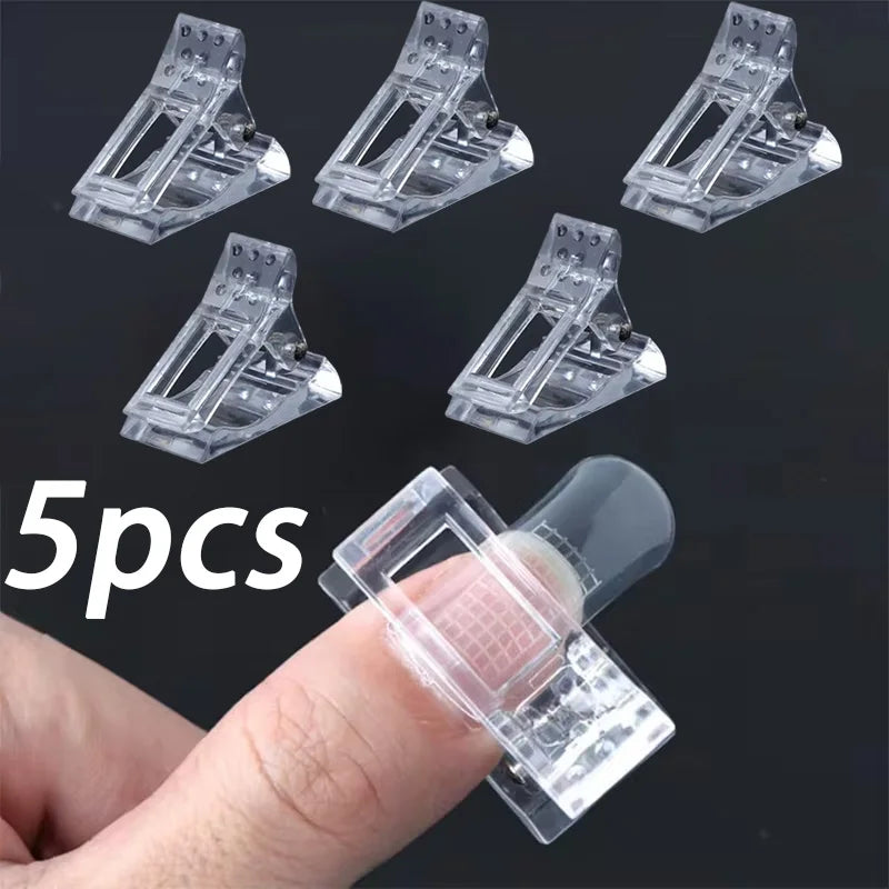 100/120Pcs/Box Stiletto Clear Dual System Nails Forms False Tips Quick Building Gel Mold Full Cover Nail Extension Forms Tools