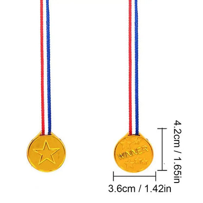 10/20pcs Plastic Gouden Winner Award Medailles Kinderen Verjaardagsfeest Favorieten Sportspel Prijs Speelgoed Voetbal Voetbalfee
