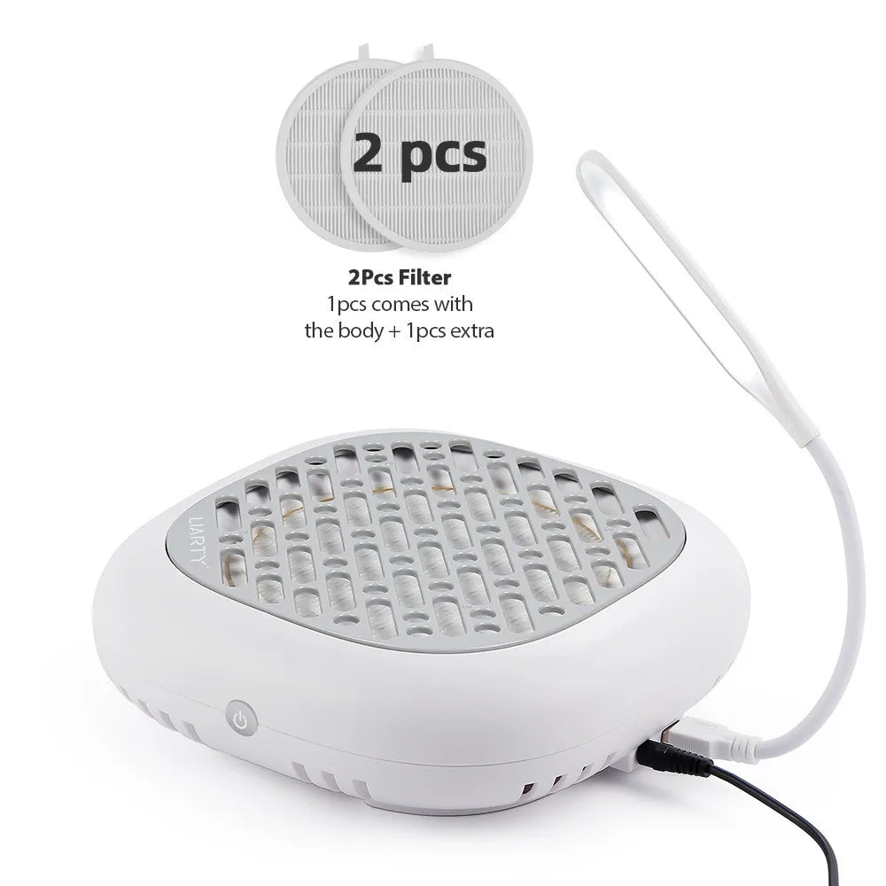 130W Powerful Brushless Nail Dust Collector Super Suction Nail Dust Extractor Nail Art Manicure Fan Vacuum Cleaner With 2 Filter
