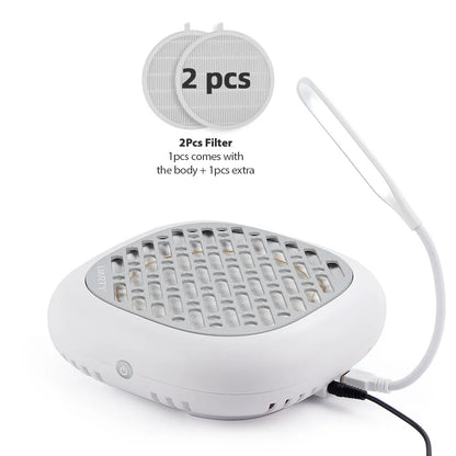 130W Powerful Brushless Nail Dust Collector Super Suction Nail Dust Extractor Nail Art Manicure Fan Vacuum Cleaner With 2 Filter
