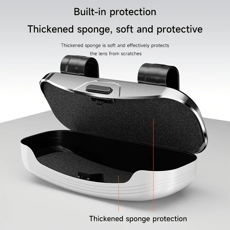 Car Sun Visor Glasses Storage Box One-Hand Operation Anti-Scratch Sunglasses Holder Eyeglass Case Sun Visor Car Lenses Holder