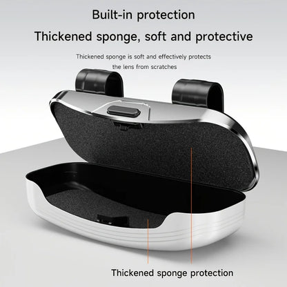 Car Sun Visor Glasses Storage Box One-Hand Operation Anti-Scratch Sunglasses Holder Eyeglass Case Sun Visor Car Lenses Holder