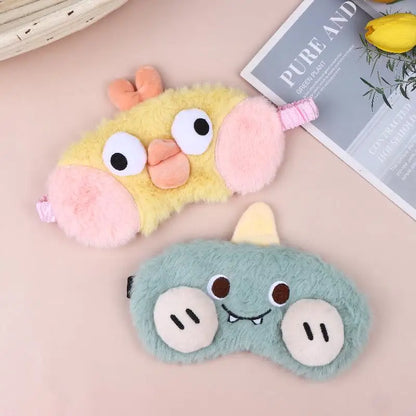 Cute Cartoon Plush Sleep Eye Mask Light Blocking Sleeping Eye Cover Protective Eye Mask Comfortable Soft