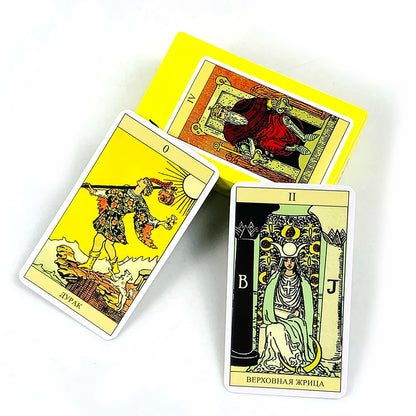Russian Tarot Cards 78 Tarot Deck With Paper Guidebook,Classic Design For Beginners & Pros, Ideal For Divination, Meditation