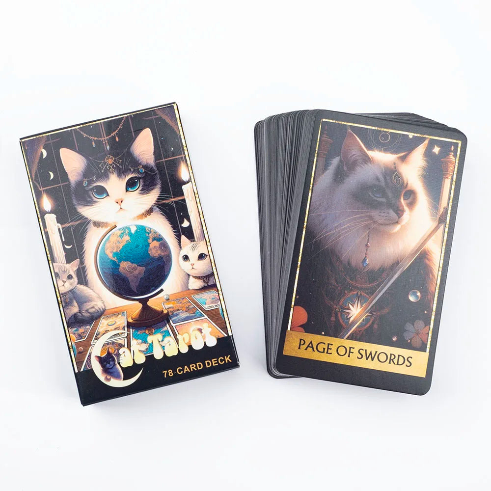 cat tarot cat tarot deck tarot cards 78 card tarot deck beginner tarot deck tarot reading fortune telling cards spiritual gifts witchy gifts mystical gifts cat lover gift divination tools oracle and tarot metaphysical shop tarot collector spirituality tar