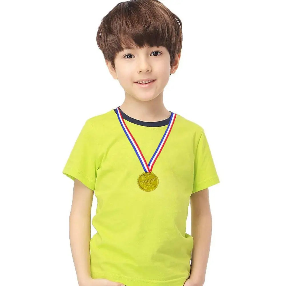 10/20pcs Plastic Gouden Winner Award Medailles Kinderen Verjaardagsfeest Favorieten Sportspel Prijs Speelgoed Voetbal Voetbalfee