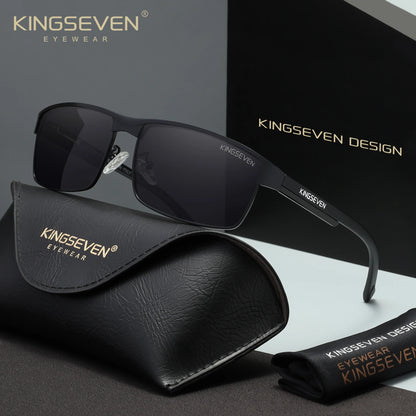 KINGSEVEN Men Polarized Sunglasses Driving UV400 Anti-Glare High Quality Glasses Male Causal Rectangle Fashion Outdoor Eyewear