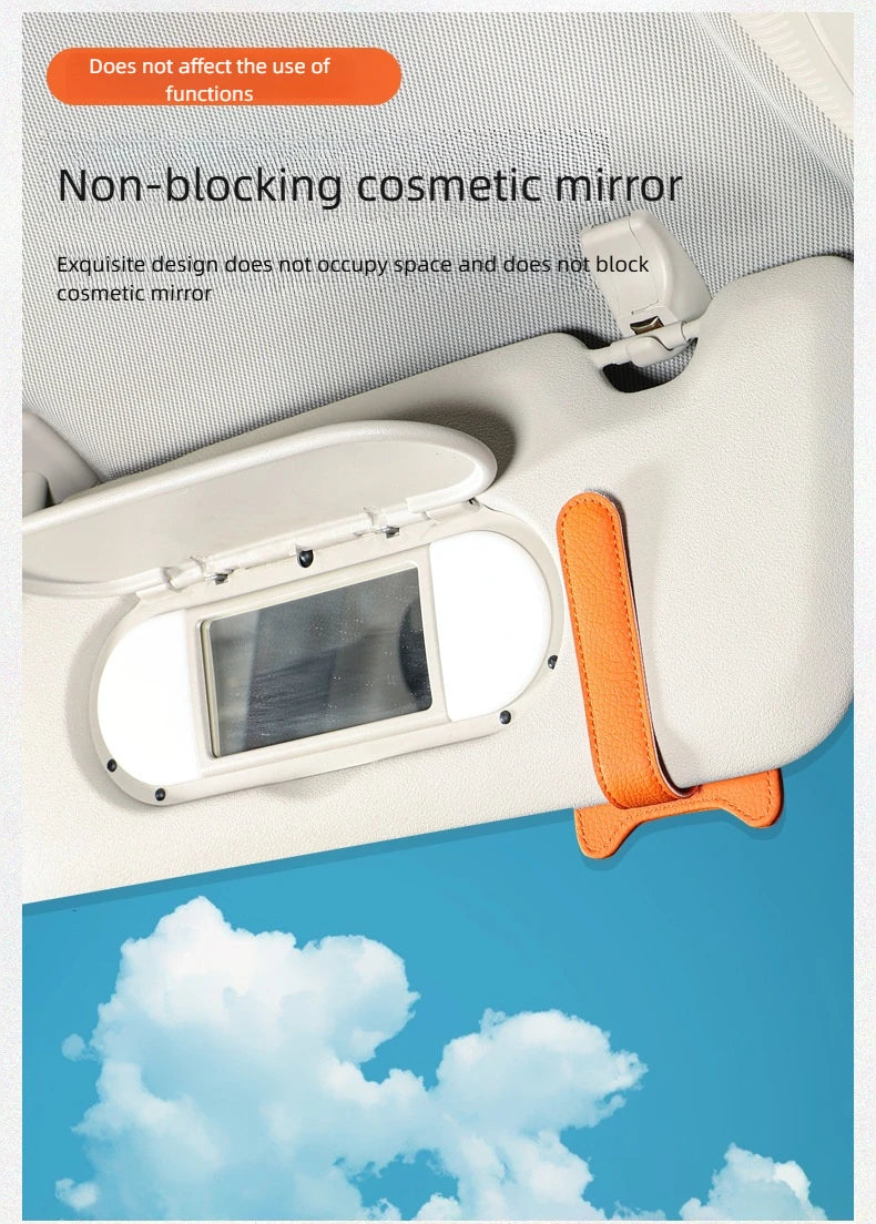 Magnetic Car Sunglasses Holder Sun Visor Glasses Clip PU Eyeglasses Hanger Portable Ticket Card Clip Auto Accessories