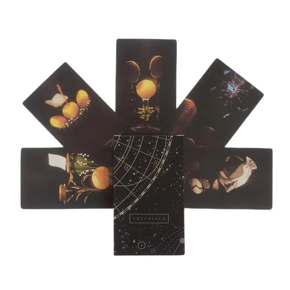 True Black Tarot Cards 78 Cards Set Divination Game Gift Board Table Game Oracles and Divination