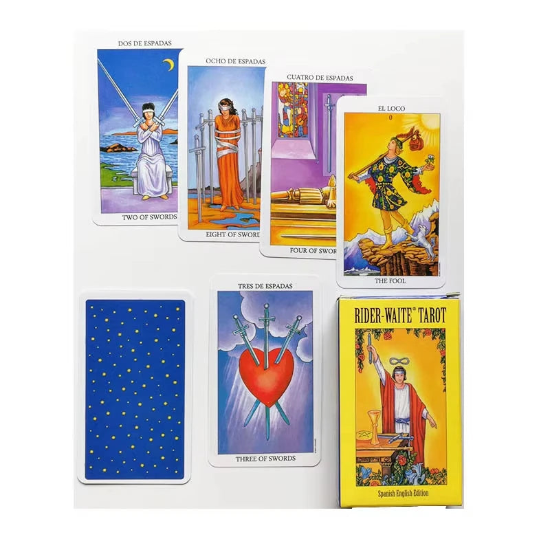 Classic The Rider Waite Tarots With Divination Personal Use Tarot Deck Full English Spanish Version Oracles Deck for Board Game