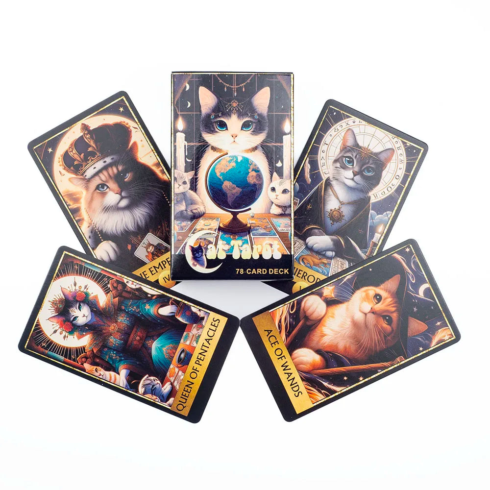 cat tarot cat tarot deck tarot cards 78 card tarot deck beginner tarot deck tarot reading fortune telling cards spiritual gifts witchy gifts mystical gifts cat lover gift divination tools oracle and tarot metaphysical shop tarot collector spirituality tar