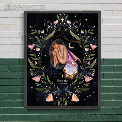 Wicca Witch,Goddess,Beetle,Bee,Wall Art Canvas Painting Mysterious Witchcraft Element Art Poster And Print Home Decor Unframed