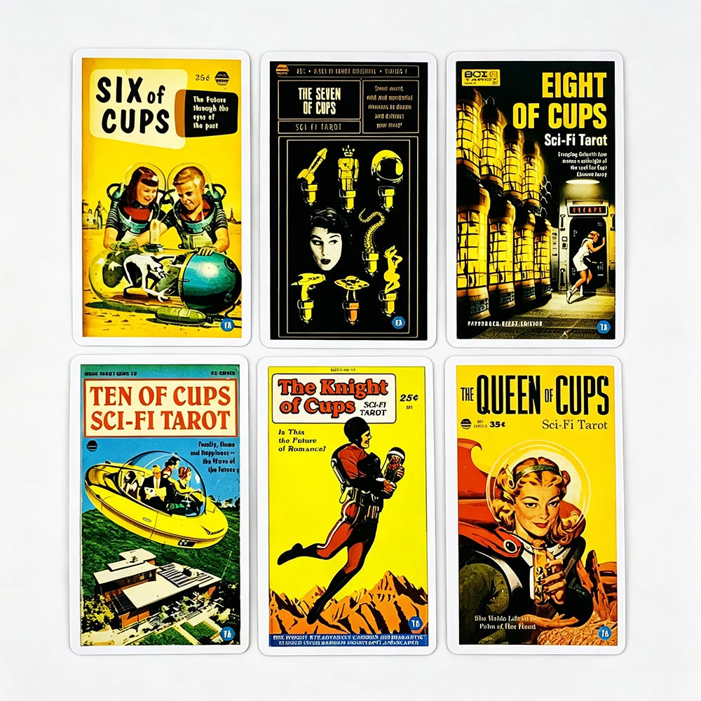 Todd Alcott's Sci-Fi Tarot Cards A 78 Science-Fiction-themed Tarot Deck English Versions Divination Deck Board Playing Game