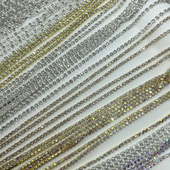 Bead Nail Claw Chain Charms 3D Gold Silver Alloy Diamond Pearl Metal Steel Ball Chain Charms Nail Jewelry Accessory 1.5/2mm