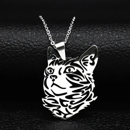 cat necklace kitten necklace silver cat pendant stainless steel necklace cat lover gift animal jewelry cute jewelry women's necklace pet lover gift feline jewelry cat pendant minimalist necklace Only Good Intentions 13