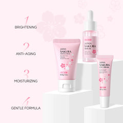 LAIKOU Sakura Skin Care Sets Facial Cleanser Face Cream Serum Toner Moisturizing Brightening Anti Wrinkles Skin Care Kit