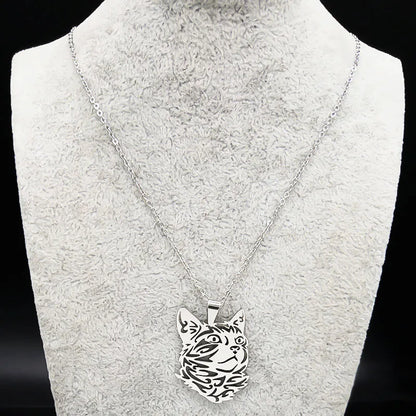 cat necklace kitten necklace silver cat pendant stainless steel necklace cat lover gift animal jewelry cute jewelry women's necklace pet lover gift feline jewelry cat pendant minimalist necklace Only Good Intentions 13
