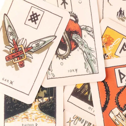 Rune Oracle Deck English Glyphs Oracle Card Colorful Deck Cards Family Party Game Funny Table Game Cute Oracle Cards