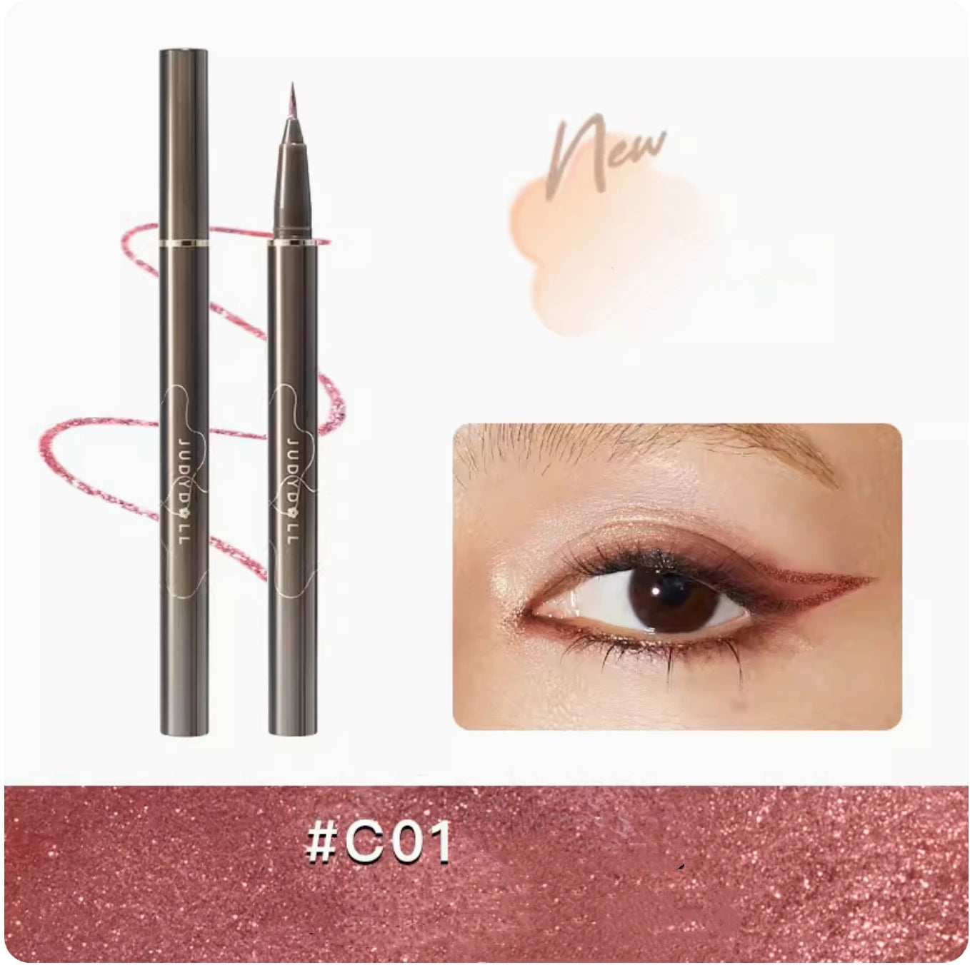 Judydoll New Black Liquid Eyeliner Pencil Waterproof 24 Hours Long Lasting Eye Makeup Smooth Superfine Eye Liner Pen