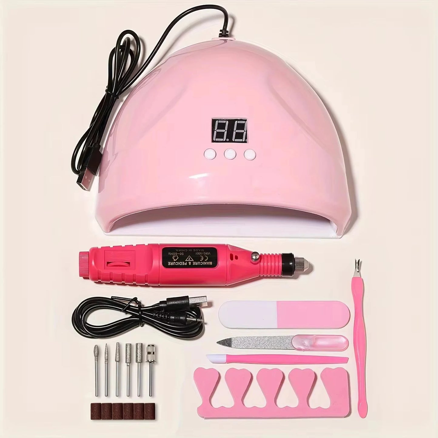 YIKOOLIN Professional Nail Art Kit With LED UV Nail Lamp Gel Curing Machine Electric Nail File Drill Manicure Tools Set