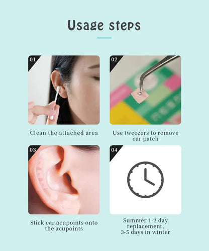 600 Pieces/box Needle Ear Stickers Gold Silver Color Magnetic Therapy Ear Seeds Stickers Patch Care Massage Therapy Needles