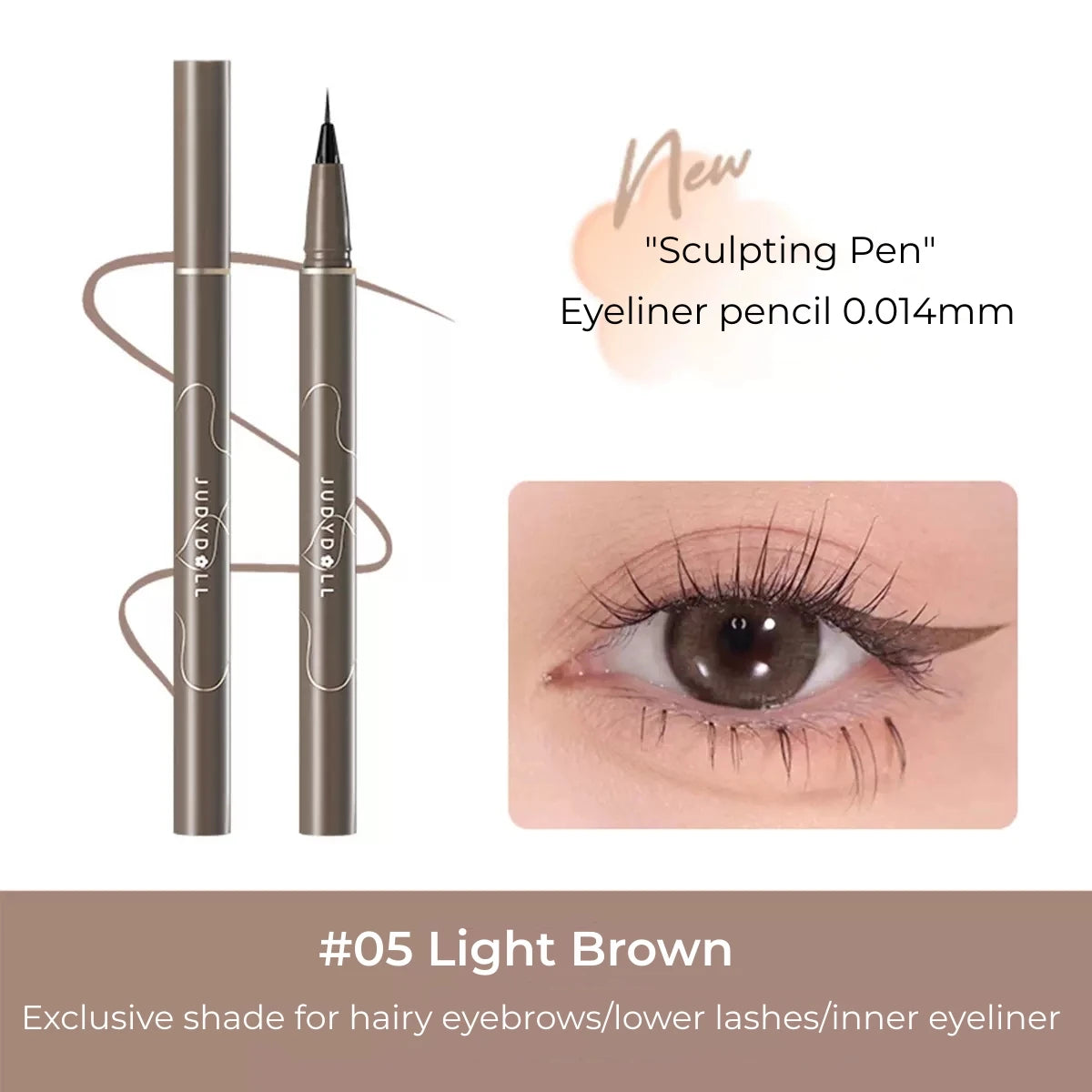 Judydoll New Black Liquid Eyeliner Pencil Waterproof 24 Hours Long Lasting Eye Makeup Smooth Superfine Eye Liner Pen
