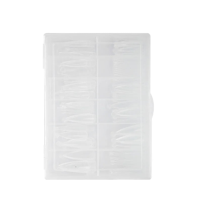 100/120Pcs/Box Stiletto Clear Dual System Nails Forms False Tips Quick Building Gel Mold Full Cover Nail Extension Forms Tools