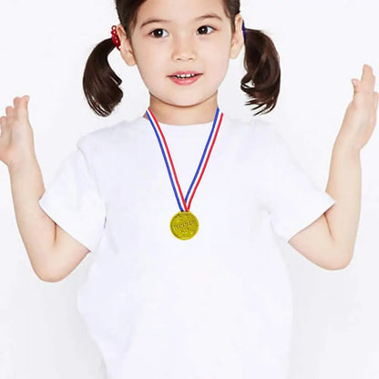 10/20pcs Plastic Gouden Winner Award Medailles Kinderen Verjaardagsfeest Favorieten Sportspel Prijs Speelgoed Voetbal Voetbalfee
