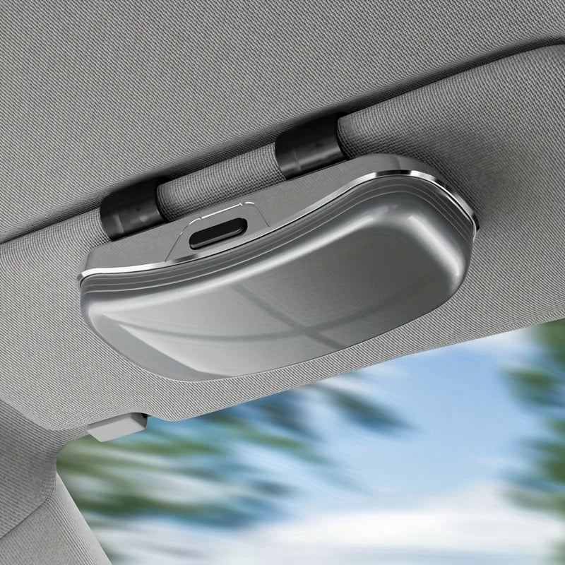 Car Sun Visor Glasses Storage Box One-Hand Operation Anti-Scratch Sunglasses Holder Eyeglass Case Sun Visor Car Lenses Holder